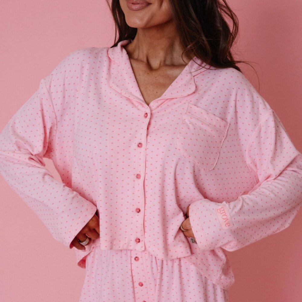 Grove Loose Button Up Pajama Top - Picture 3 of 8